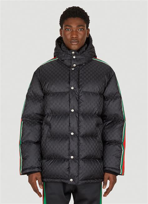 gucci puffer jacket green|Gucci gg print jacket men's.